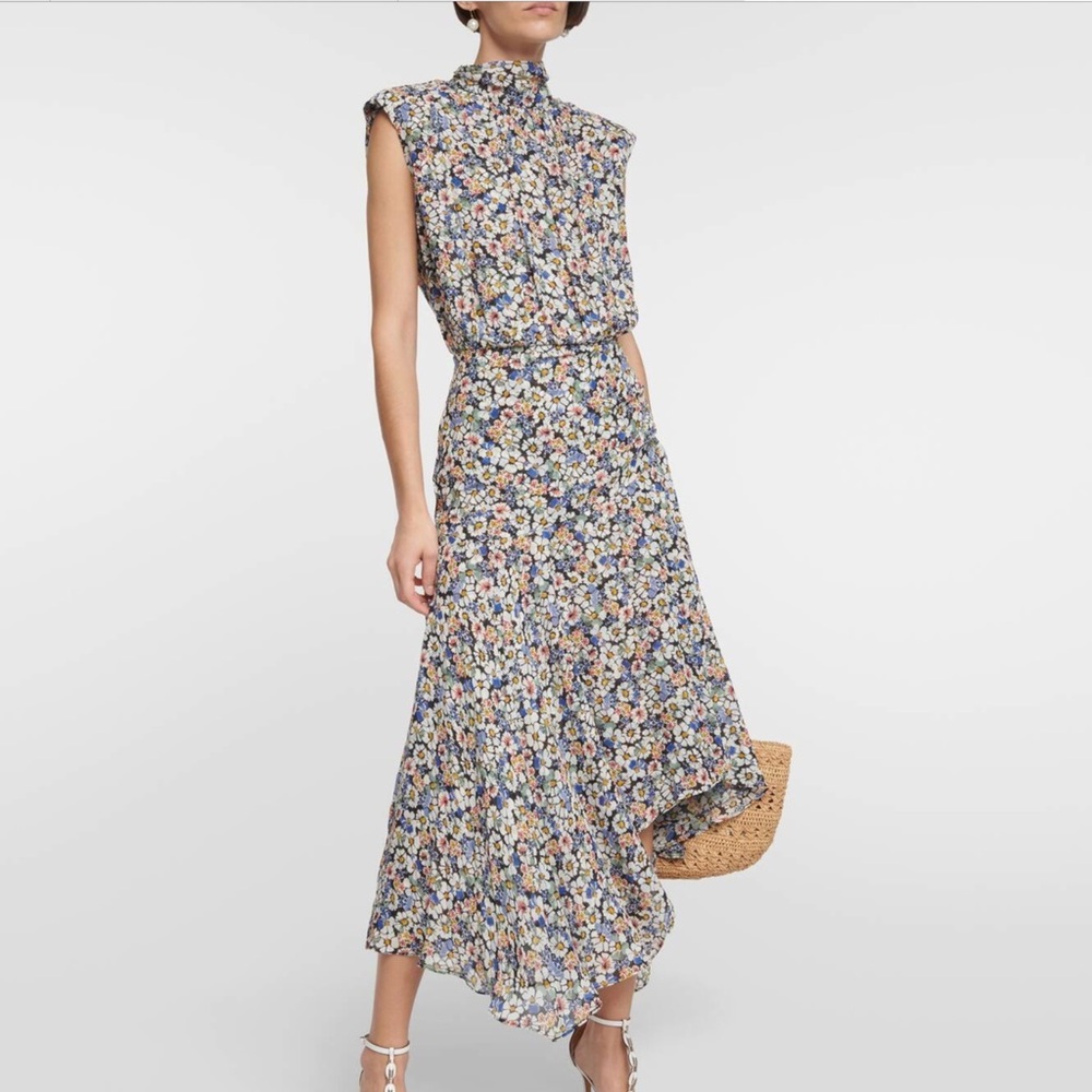 Veronica Beard Anuli hi-low floral midi dress 10
